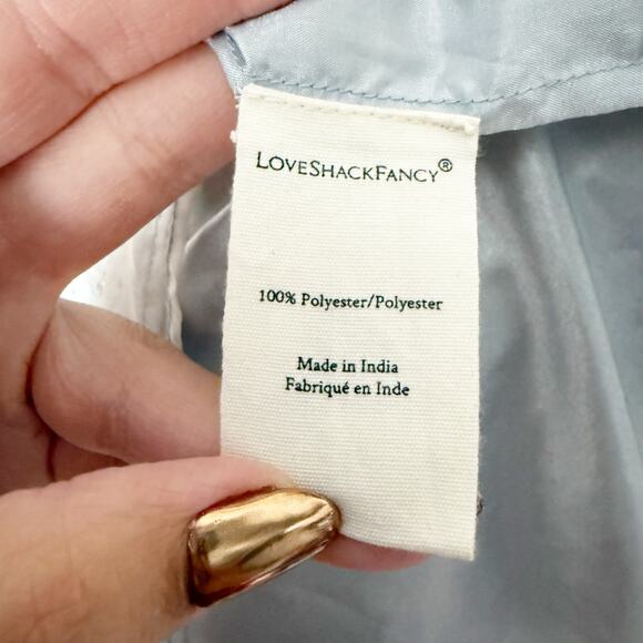 LoveShackFancy Wells Puff Sleeve Mini Dress Organza Glacier Blue Size 2 NEW - Picture 9 of 9